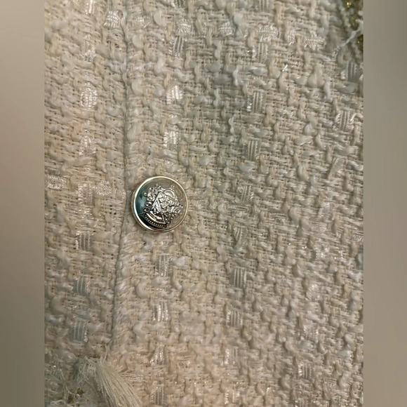 NWT Trixxi Sleeveless Bouclé Button Up Fringed 100% Polyester Mini Dress - Picture 5 of 8